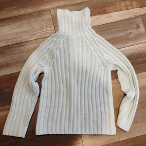 Express Ribbed Turtleneck Sweater - White